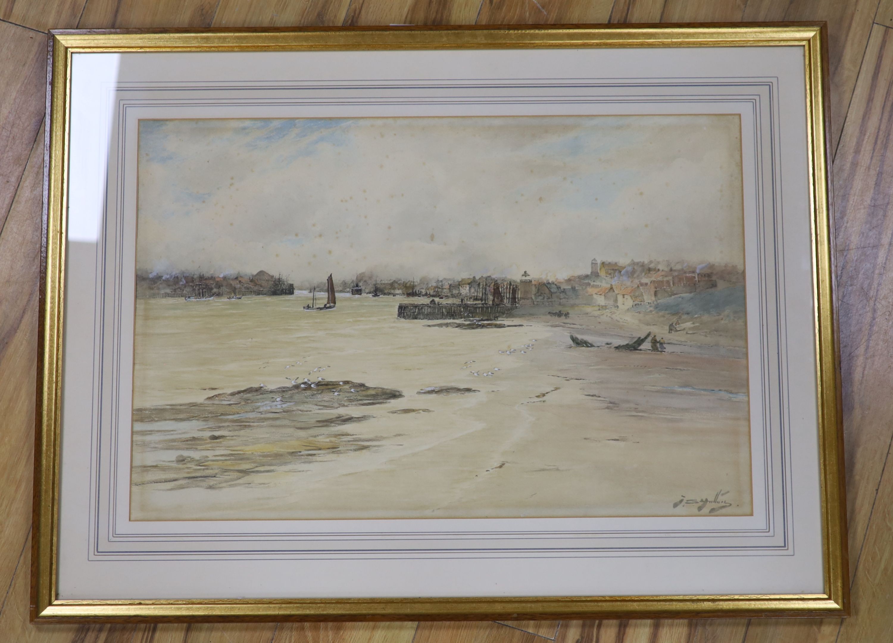 Thomas Swift Hutton (1875-1935), watercolour, Estuary scene, signed, 49 x 74cm